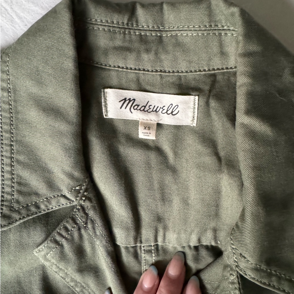 Madewell Olive Green Utility Jumpsuit - Straight Leg - Picture 4 of 5
